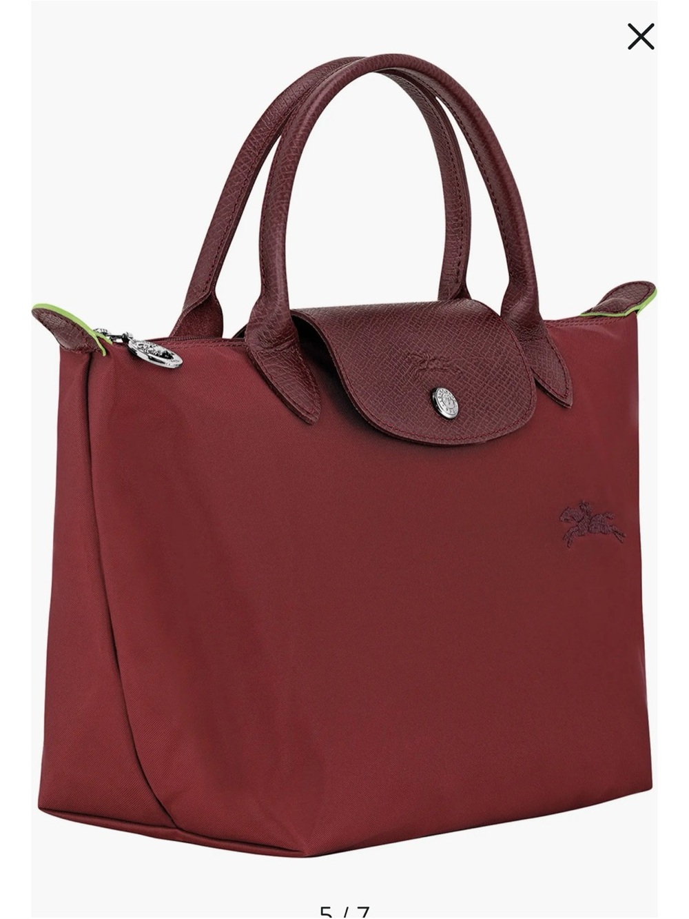 Longchamp burgundy Le Pliage small top-handle tote - Picture 6 of 9